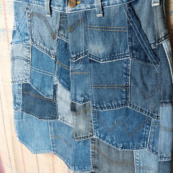 Custom upcycled patchwork skirt - Picture 3 of 7